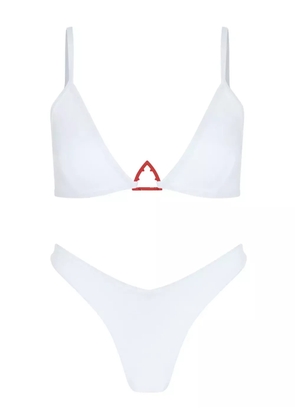 Let's Swim White Shark-logo bikini top