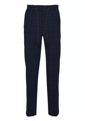 BOSS checked mid-rise tapered trousers - Blue