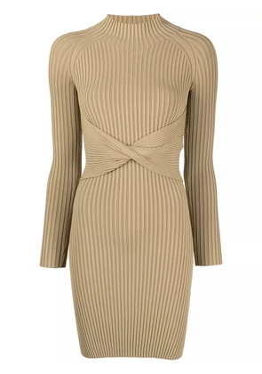Dion Lee twist-detail ribbed-knit minidress - Green