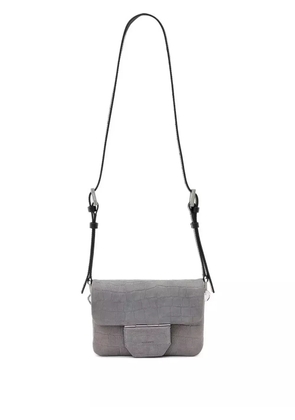 AllSaints crocodile-effect flap bag - Blue