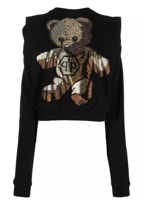 Philipp Plein crystal-embellished round-neck sweatshirt - Black