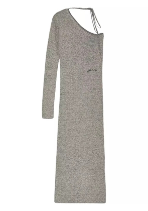 GANNI Sparkle one-sleeve dress - Neutrals
