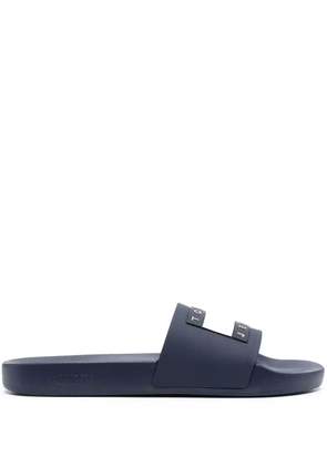 Tommy Jeans logo-badge pool slides - Blue