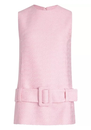 Patou belted tweed mini dress - Pink