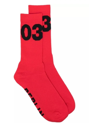 032c intarsia-knit ankle socks - Red