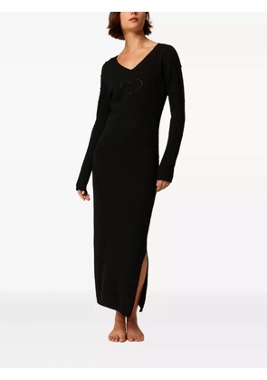 TWINSET V-neck textured knit dress - Black