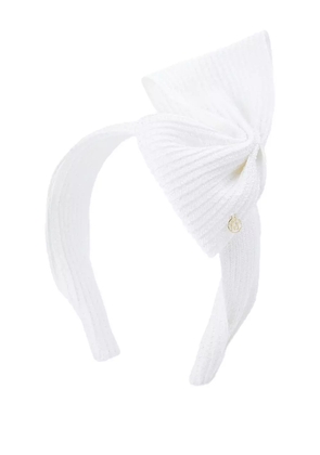 Maison Michel ribbed bow headband - White