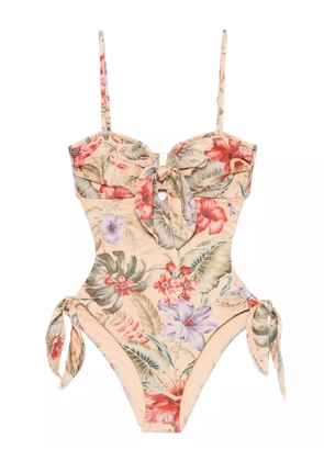ZIMMERMANN Coco Scarf Tie swimsuit - Neutrals