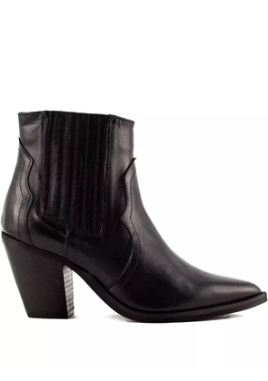Julie Dee 70mm leather pointed-toe block-heel boots - Black