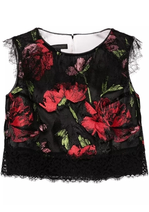SHIATZY CHEN Libre Collection floral embroidery top - Black