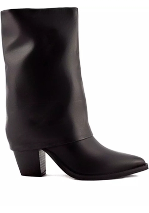 Julie Dee 80mm folded-cuff pointed-toe boots - Black