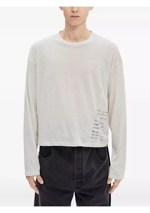 Ann Demeulemeester Bike printed long-sleeve T-shirt - Neutrals