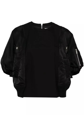sacai puff-sleeved T-shirt - Black