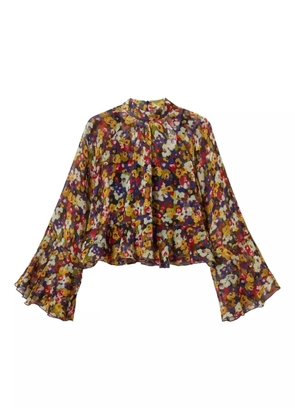 TWINSET floral-print bell-sleeve blouse - Brown