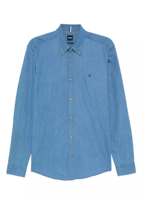 BOSS logo-detail cotton shirt - Blue