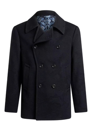 ETRO jacquard double-breasted peacoat - Blue