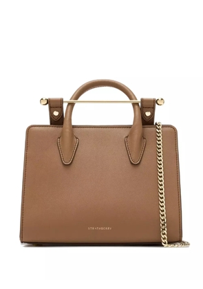 Strathberry top-handle chain-strap tote bag - Brown