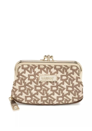 DKNY Vintage pre-owned logo-jacquard clutch bag - Neutrals