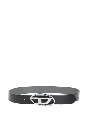 Diesel logo-plaque leather belt - Black