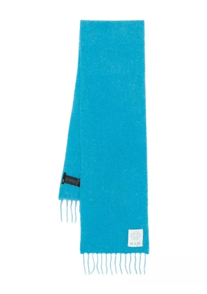 Maje fringed alpaca wool scarf - Blue