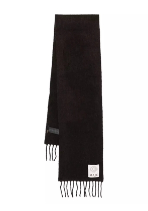 Maje fringed alpaca wool scarf - Brown