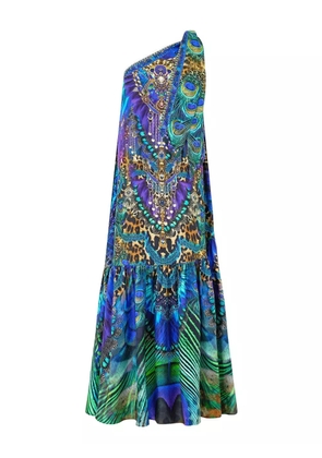 Camilla tie one-shoulder dress - Blue