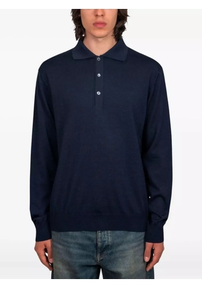 Another Aspect merino wool polo shirt - Blue