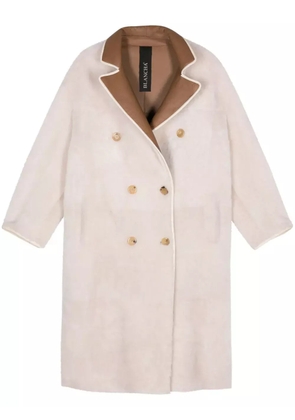 Blancha double-breasted reversible coat - Neutrals