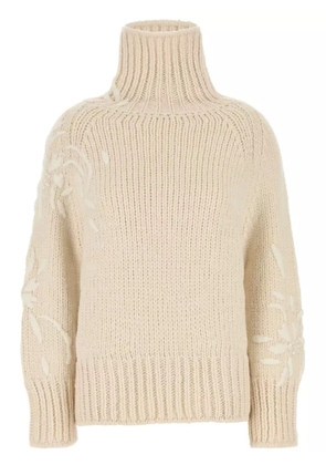 Ermanno Scervino embroidered alpaca-blend jumper - Neutrals