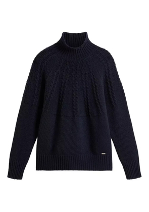 Woolrich cable-knit turtleneck jumper - Blue