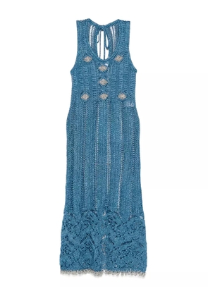 Rabanne lurex-knit midi dress - Blue