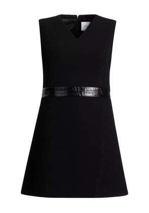 Patou V-neck wool mini dress - Black