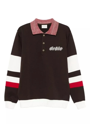 Drôle De Monsieur stripe-detail polo shirt - Brown