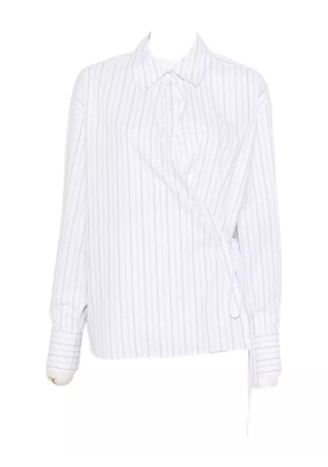 TWINSET pinstripe wrap shirt - White