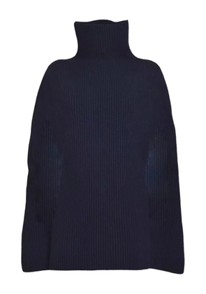 Jil Sander roll-neck ribbed cape - Neutrals