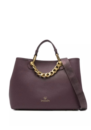 Braccialini leather tote bag - Purple