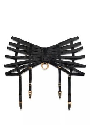 Bordelle ring-detail suspender - Black