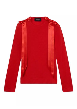 Simone Rocha ribbon-bow long-sleeve T-shirt - Red
