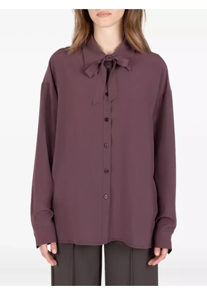 Société Anonyme bow-tie neck long-sleeve shirt - Purple