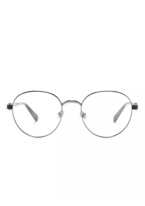 Moncler Eyewear logo-plaque oval-frame glasses - Silver