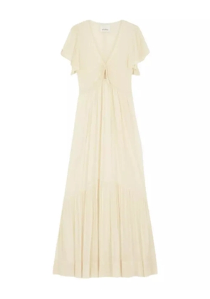 ISABEL MARANT Agathe short-sleeve ruffled maxi dress - Neutrals