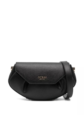 GUESS USA logo-plaque flap shoulder bag - Black