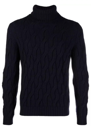 Zanone cable-knit roll-neck jumper - Blue
