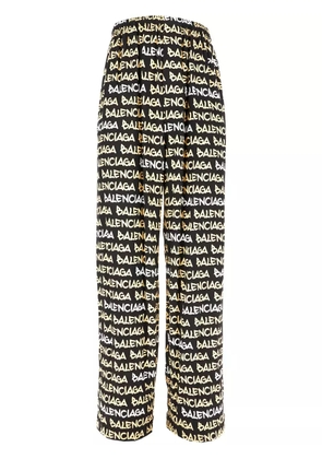 Balenciaga logo-print pants - Black