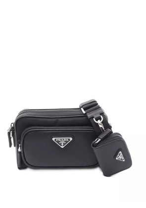 Prada Pre-Owned logo-plaque shoulder bag - Black