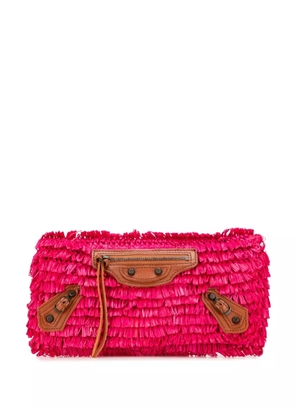 Balenciaga Pre-Owned 2005-2025 Raffia Motocross Classic clutch bag - Pink