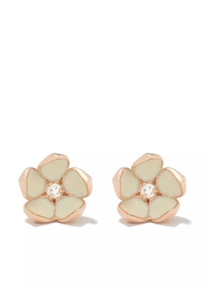 Shaun Leane Cherry Blossom diamond flower stud earrings - Pink