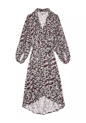 GANNI floral-print wrap midi dress - Red