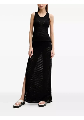 Melissa Odabash open-knit side-split maxi dress - Black