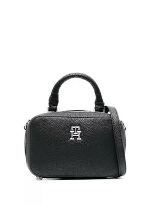 Tommy Hilfiger Emblem monogram-plaque crossbody bag - Black